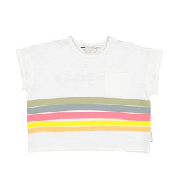piupiuchick T-shirt | Off white w/multicolor stripes print