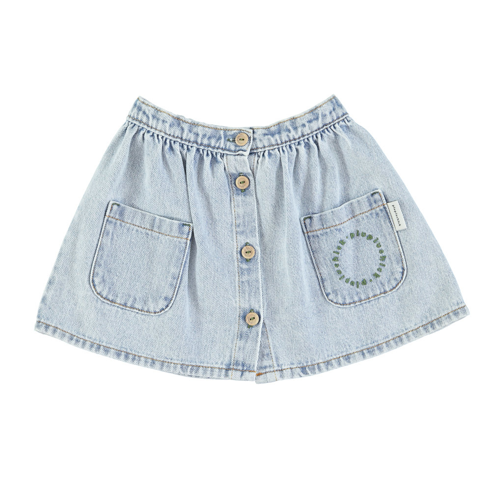 piupiuchick Short Skirt | Washed Blue Denim
