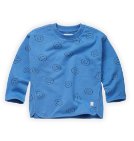 Sproet & Sprout Sweatshirt Smiley print | Moleculen blue