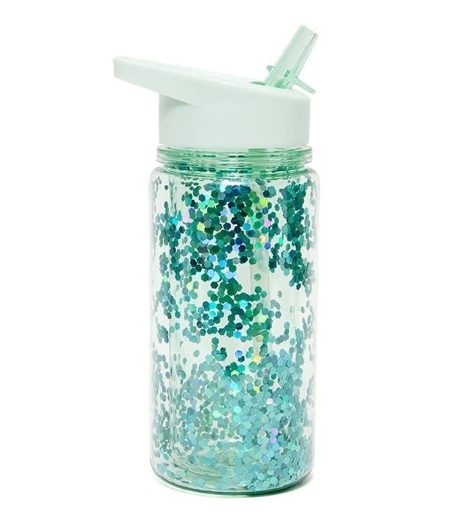 Petit Monkey Drinking bottle glitter green lily