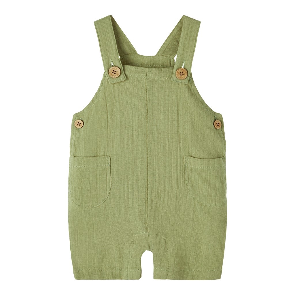 Lil Atelier Loose overall shorts | Sage