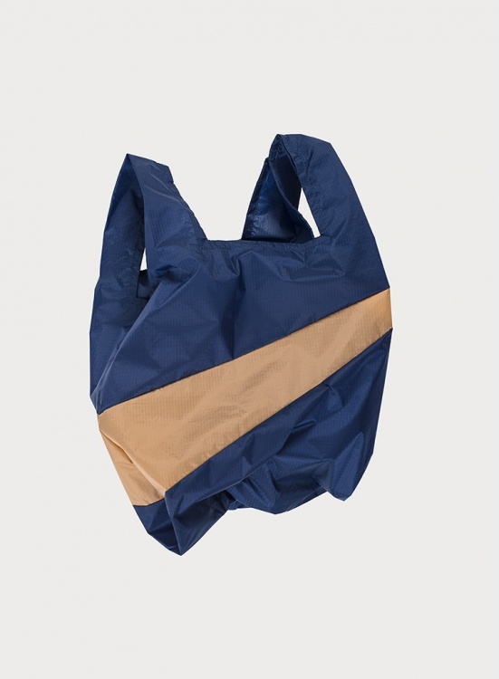 Susan Bijl The New Shopping Bag | Navy & Camel Medium
