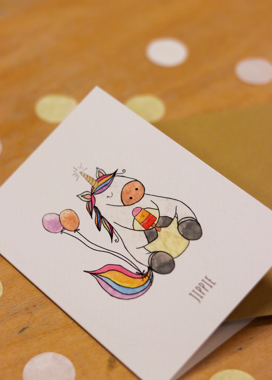 Juulz Illustrations Wenskaart | Unicorn Jippie