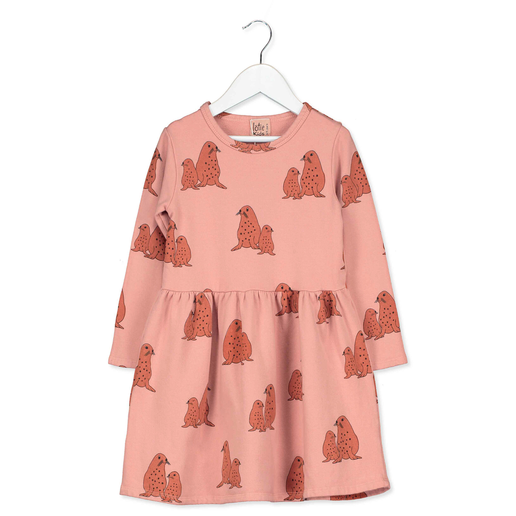 Lötie kids Long Sweatdress Seals | Rose