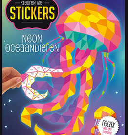 Lantaarn Publishers Kleuren met stickers | Neon Oceandieren