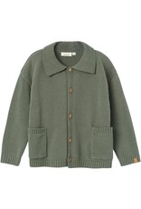 Lil Atelier Thor Loose knit cardigan | Agave Green