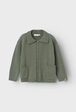 Lil Atelier Thor Loose knit cardigan | Agave Green