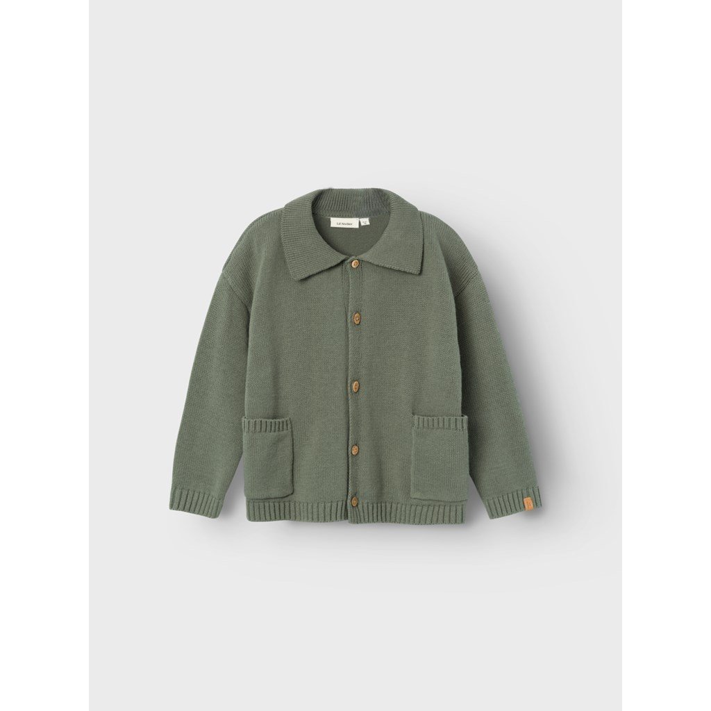 Lil Atelier Thor Loose knit cardigan | Agave Green