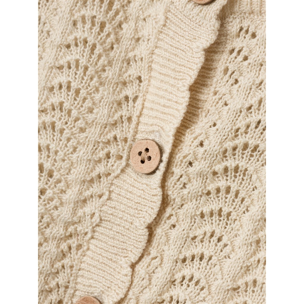 Lil Atelier Gliva LS Short Knit Cardigan | wood Ash