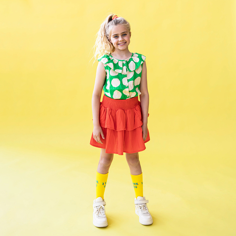 CarlijnQ Super dots | Big collar blouse with print