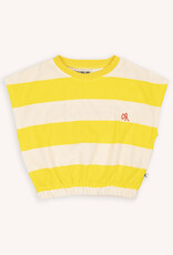 CarlijnQ Stripes yellow | Balloon top with embroidery