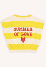 CarlijnQ Stripes yellow | Balloon top with embroidery