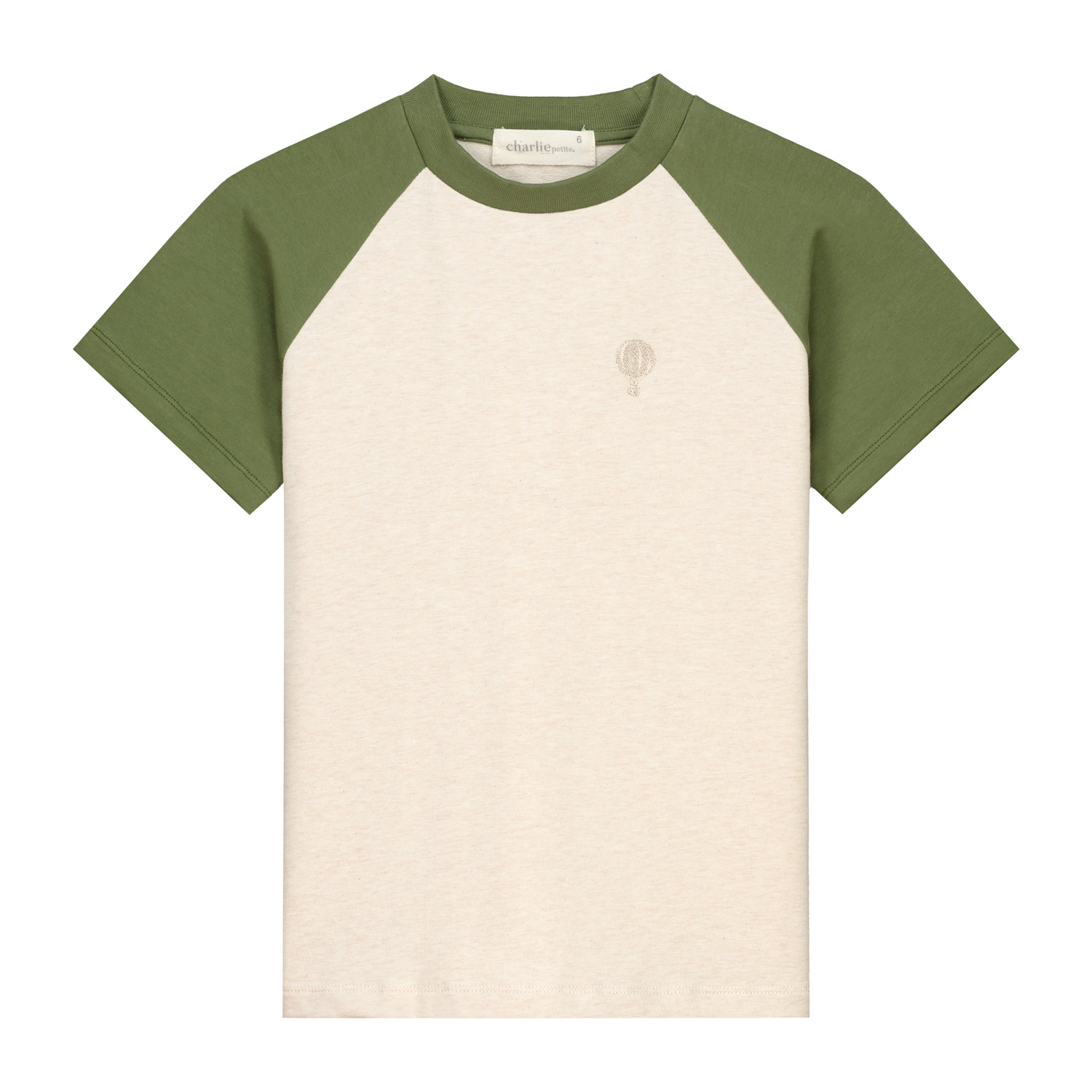 Charlie Petite Iven raglan t-shirt | Beige melange green