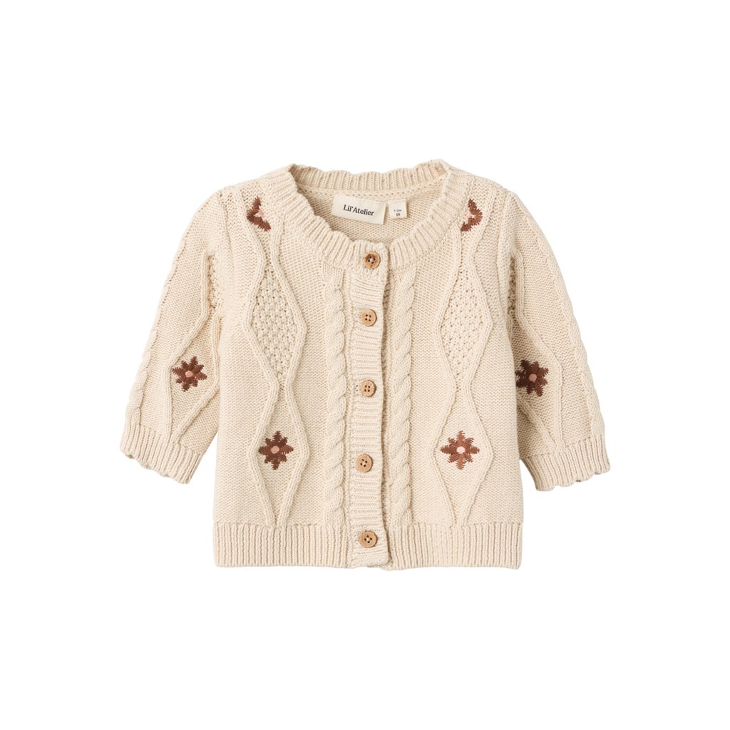 Lil Atelier Tila Knit caridigan | Fog