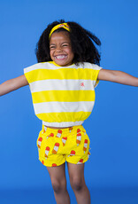 CarlijnQ Stripes yellow | Balloon top with embroidery