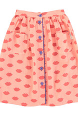 piupiuchick Long Skirt w/ Front Pockets | Pink w/ Red Lips