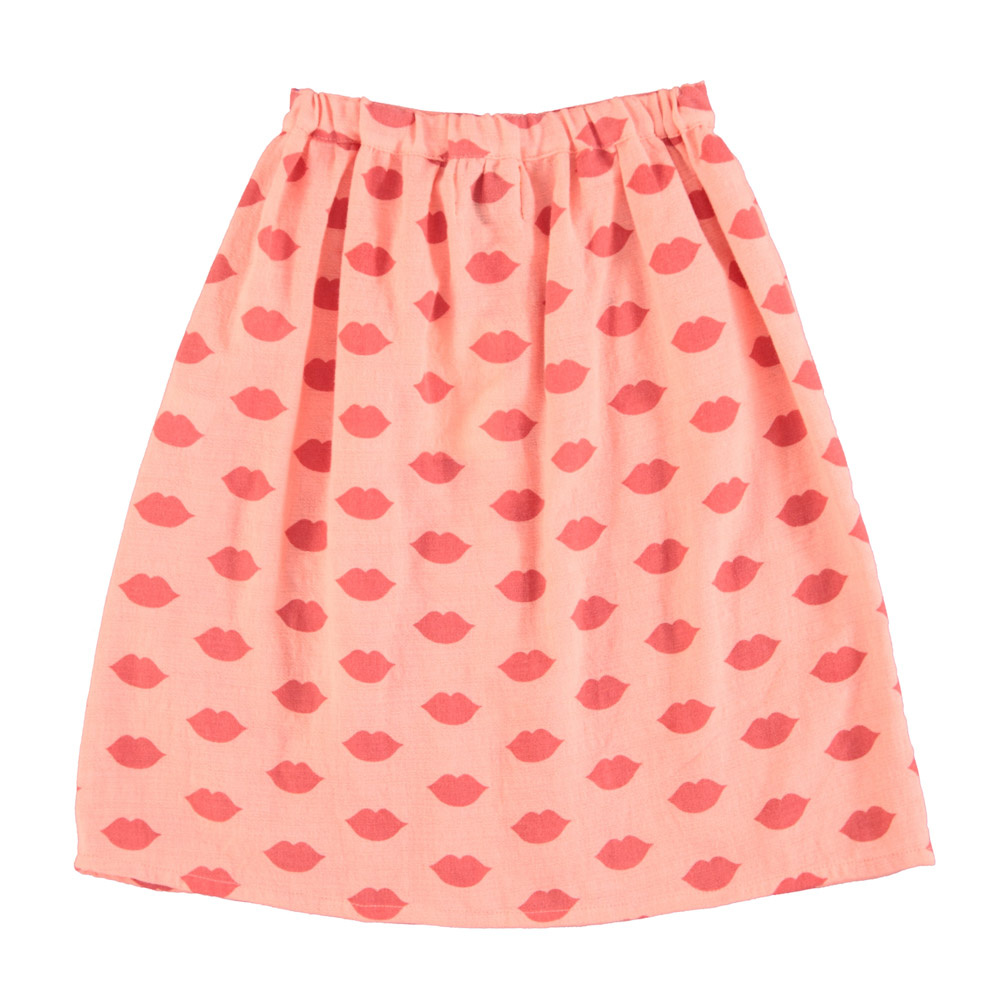 piupiuchick Long Skirt w/ Front Pockets | Pink w/ Red Lips