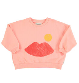 piupiuchick Sweatshirt | Coral w/ Lips Print