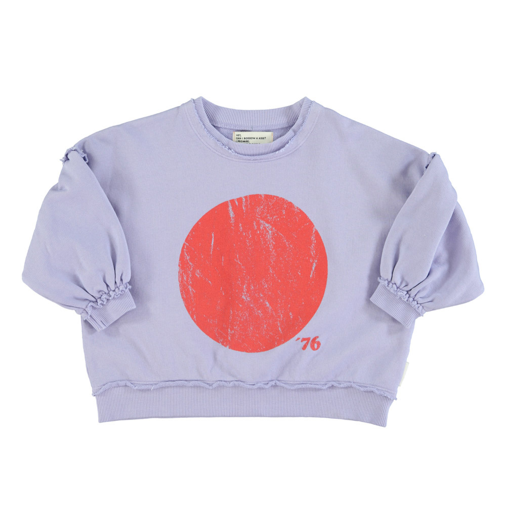 piupiuchick Sweatshirt w/ Balloon Sleeves | Lavender w/ Red Circle Print