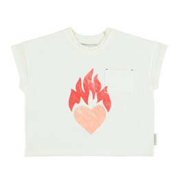 piupiuchick T-Shirt | Ecru w/ Heart Print