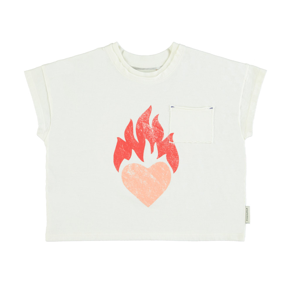 piupiuchick T-Shirt | Ecru w/ Heart Print