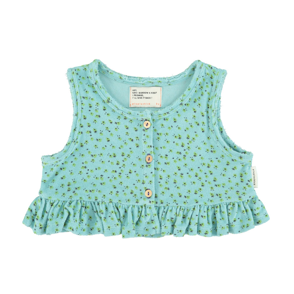 piupiuchick Top | Light Blue w/ Yellow Flowers