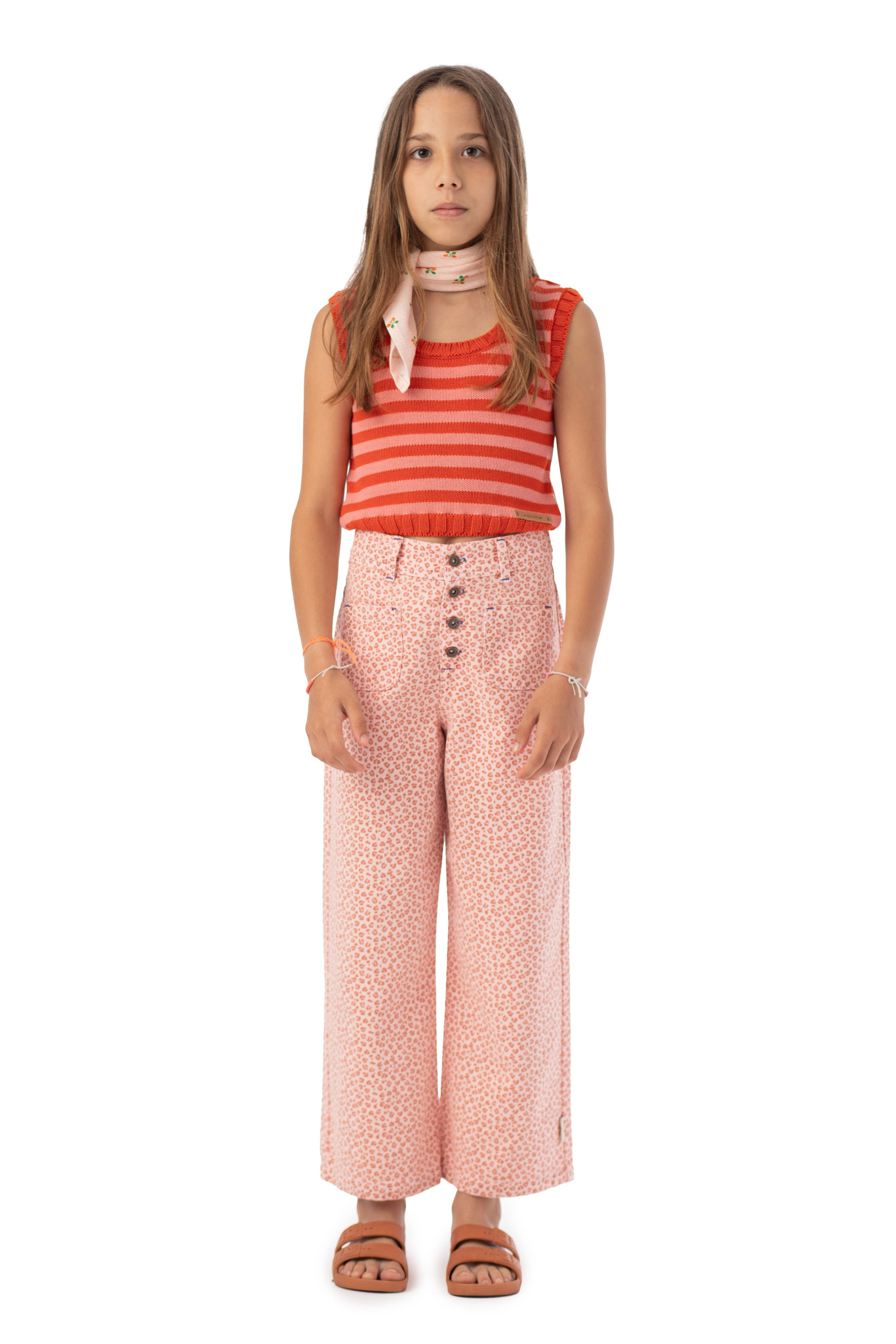 piupiuchick Flare Trousers | Light Pink w/ Animal Print