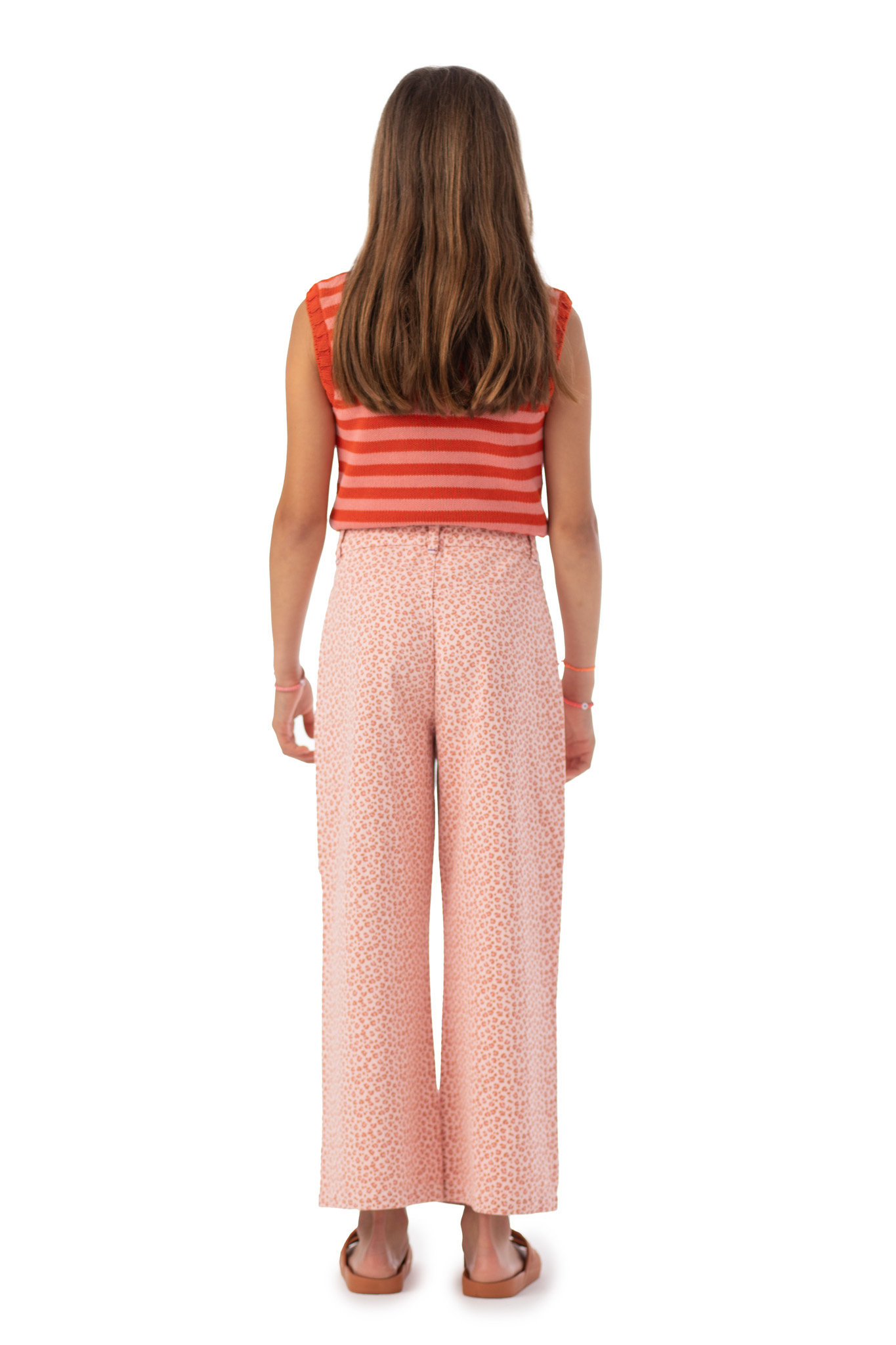 piupiuchick Flare Trousers | Light Pink w/ Animal Print