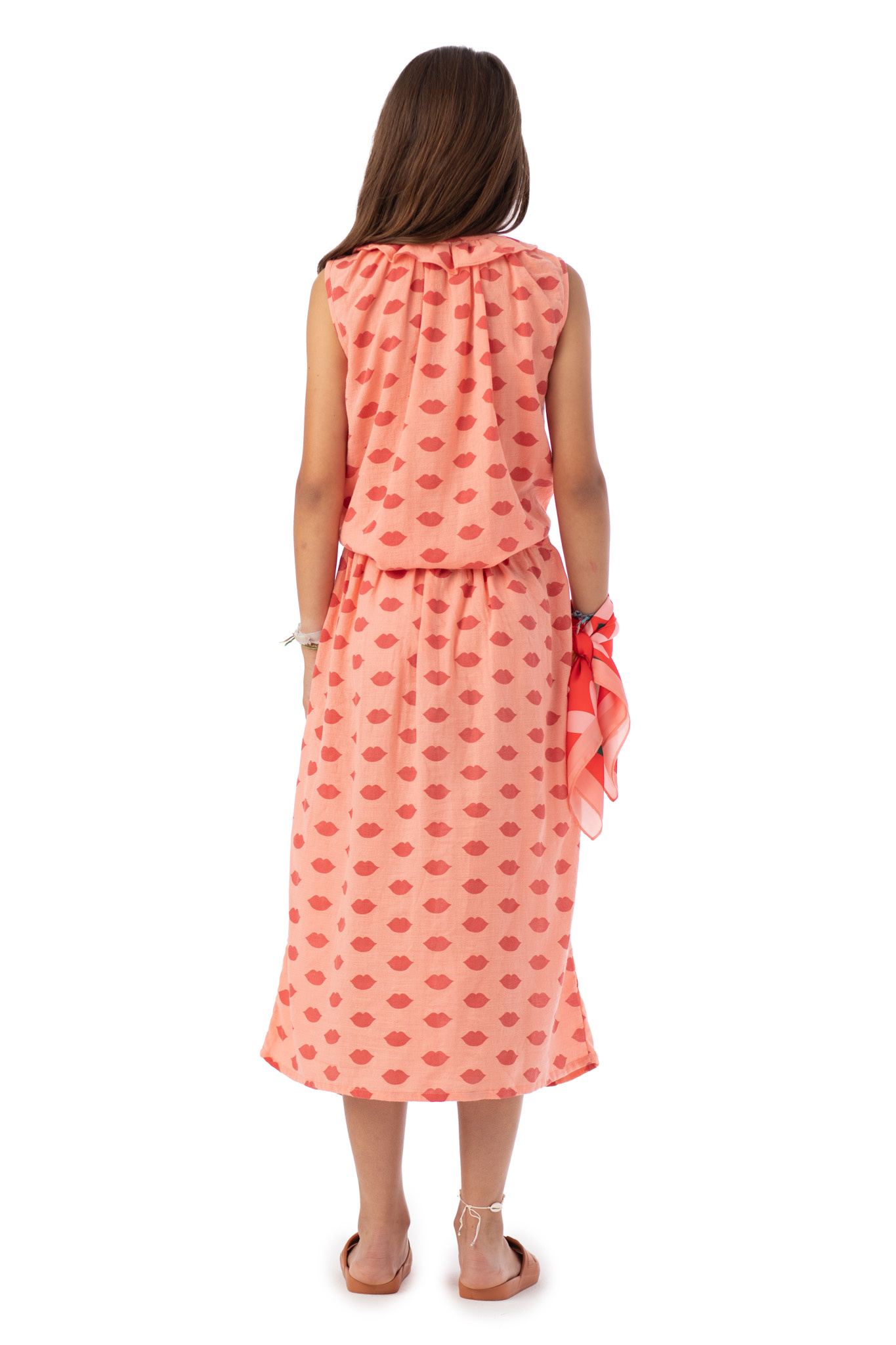 piupiuchick Long Skirt w/ Front Pockets | Pink w/ Red Lips