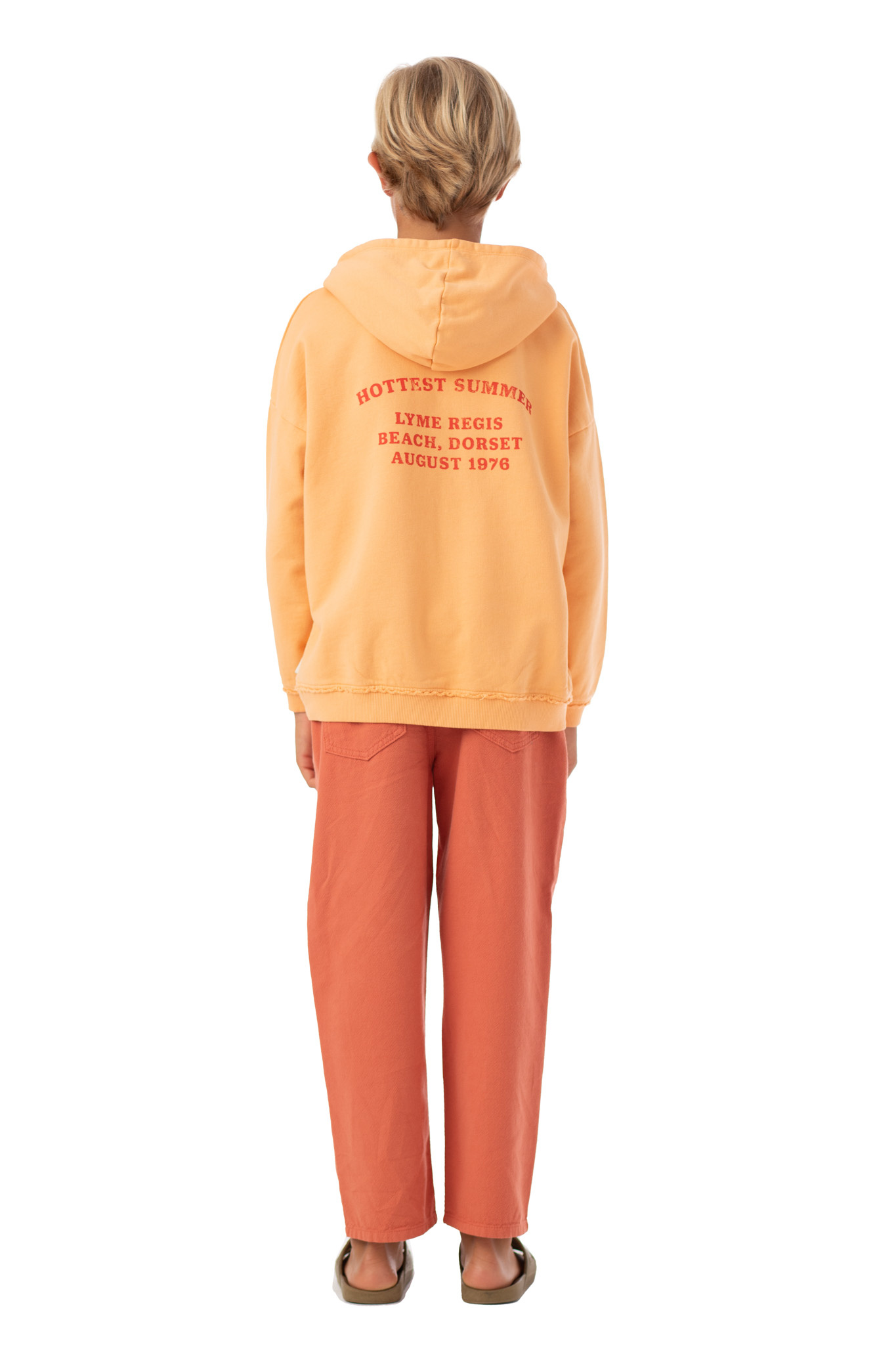 piupiuchick Hooded Sweatshirt | Peach w/ Multicolor Circles Print
