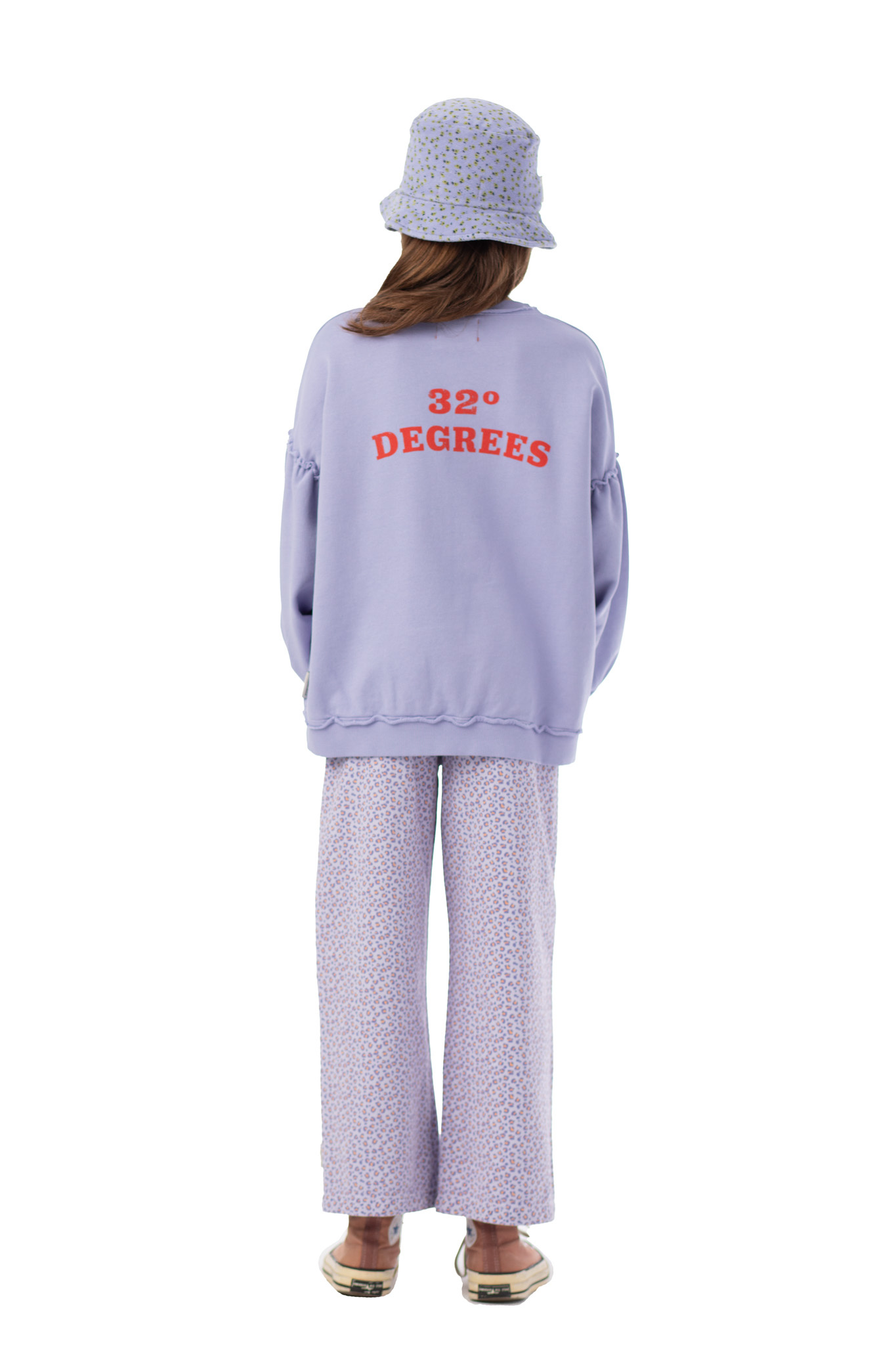 piupiuchick Sweatshirt w/ Balloon Sleeves | Lavender w/ Red Circle Print