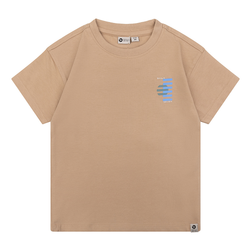 Daily Seven Organic t-shirt Backprint Daily7 | Camel sand