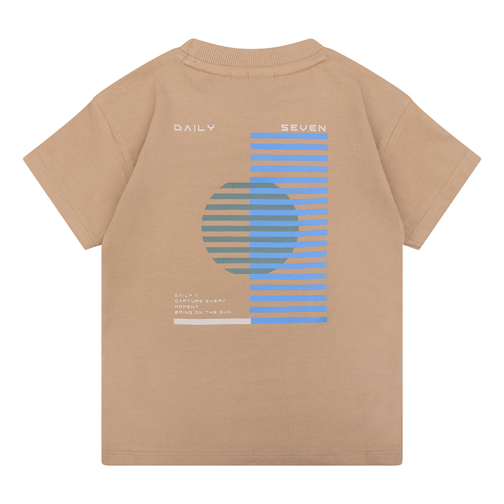 Daily Seven Organic t-shirt Backprint Daily7 | Camel sand