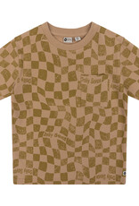 Daily Seven Organic T-shirt Printed Square | Camel sand
