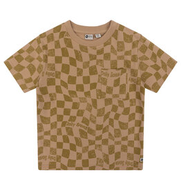 Daily Seven Organic T-shirt Printed Square | Camel sand