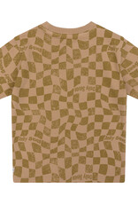 Daily Seven Organic T-shirt Printed Square | Camel sand