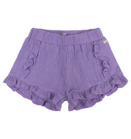 Daily Seven Short Ruffle Muslin Broderie | Dahlia Purple