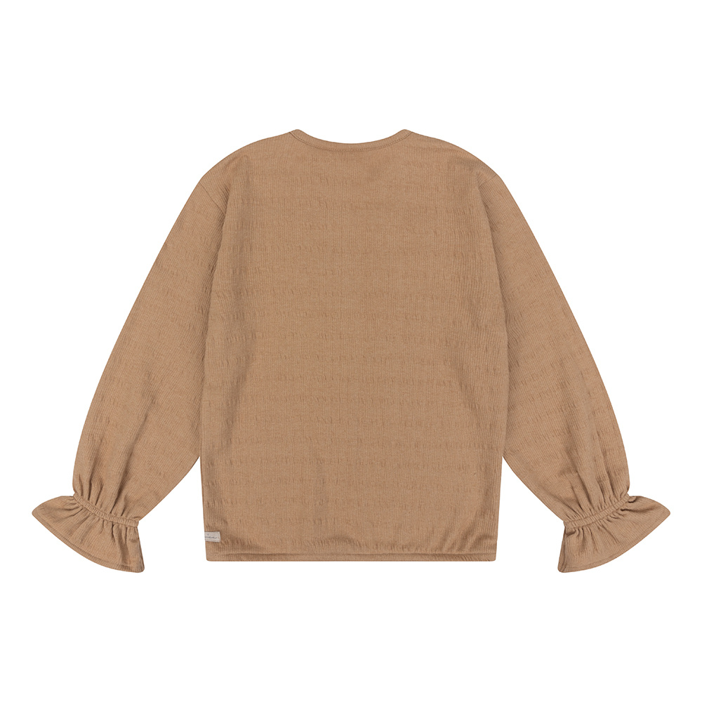 Daily Seven T-shirt Longsleeve Rib Structure | Camel Sand