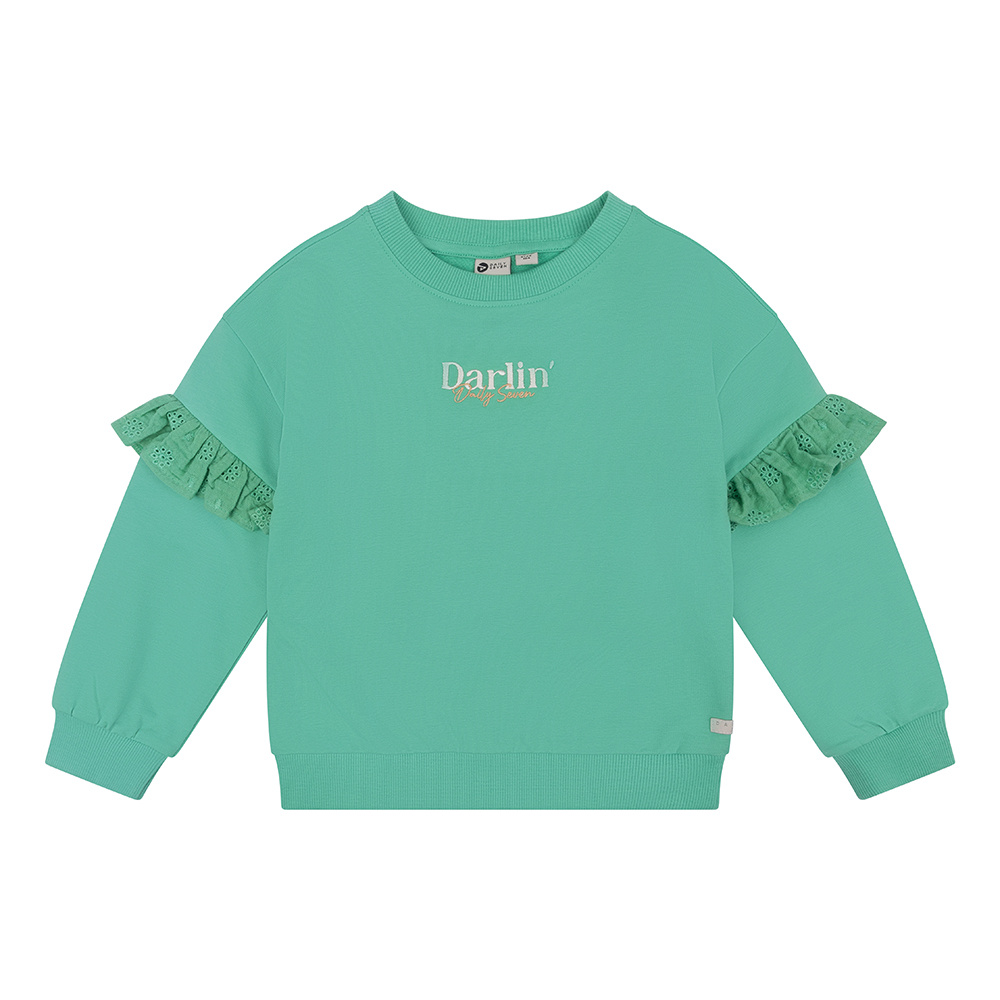 Daily Seven Oversized Sweater Ruffle Darlin | Green sea