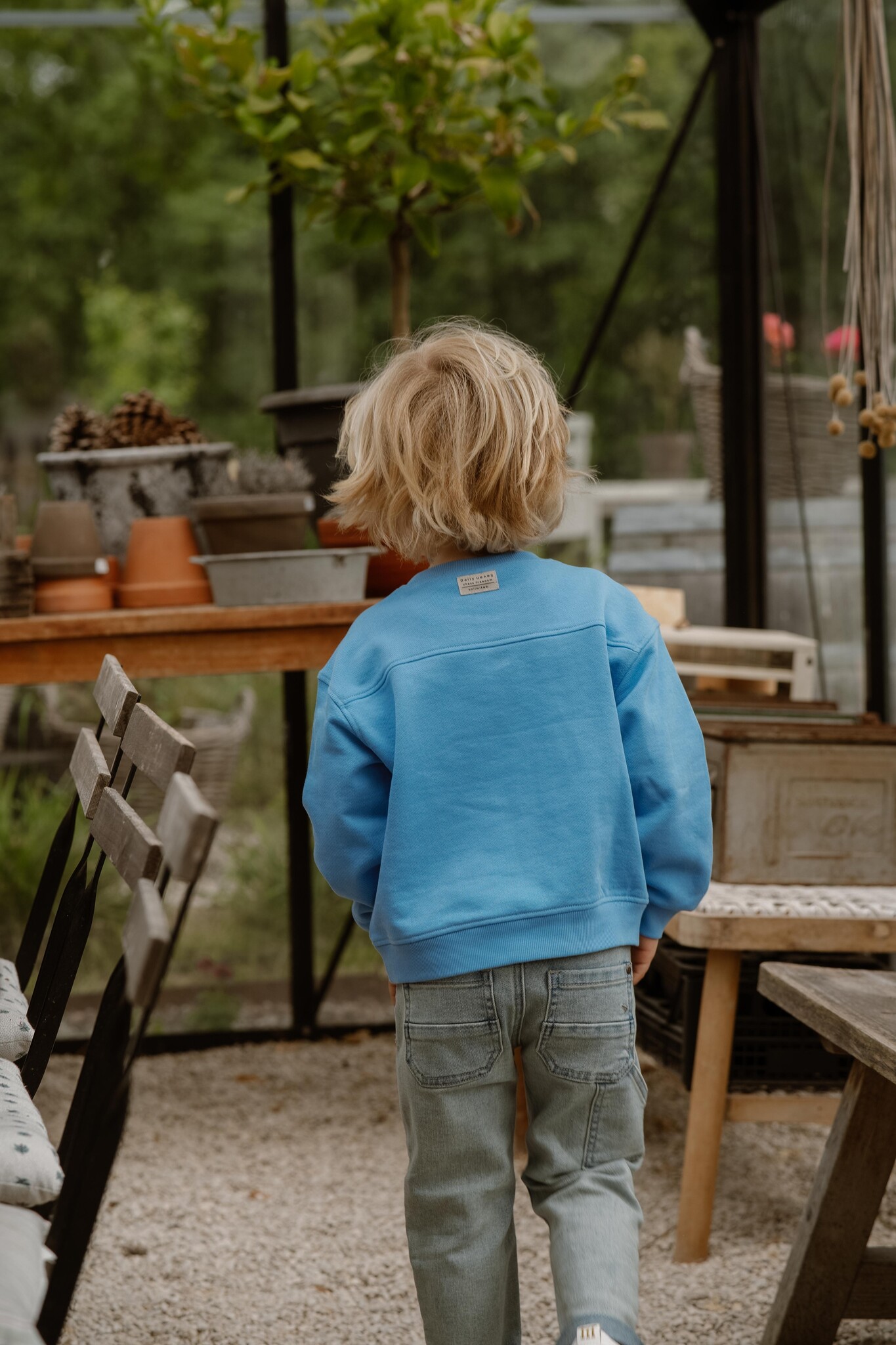 Daily Seven Organic sweater oversized | Soft blue