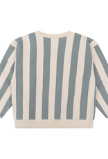 Daily Seven Organic Sweater Oversized Stripe | Stone Green