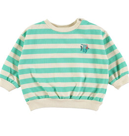 Lötie kids Baby Sweatshirt Stripes+Fish | Off White