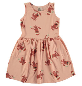 Lötie kids Dress Sleeveless Pockets Octopuses | Salmon Rose