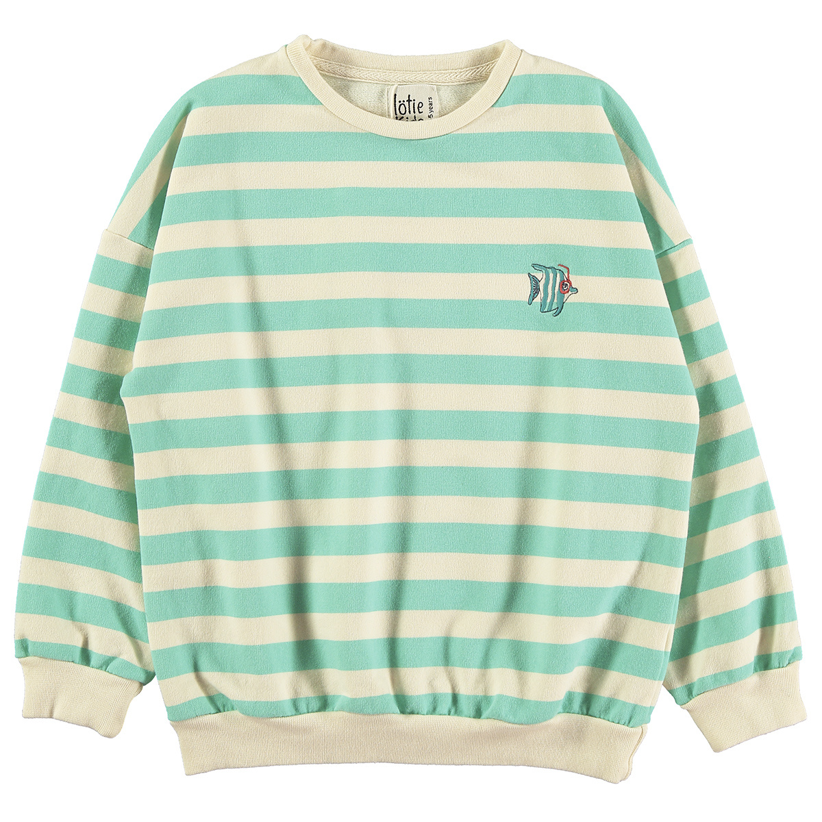 Lötie kids Sweatshirt Stripes+Fish | Off White