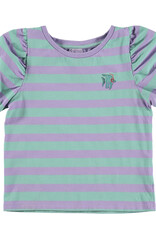 Lötie kids Textured Blouse Tee Stripes+Fish | Mauve