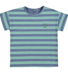 Lötie kids T-shirt Short Sleeve Stripes+Fish | Blue