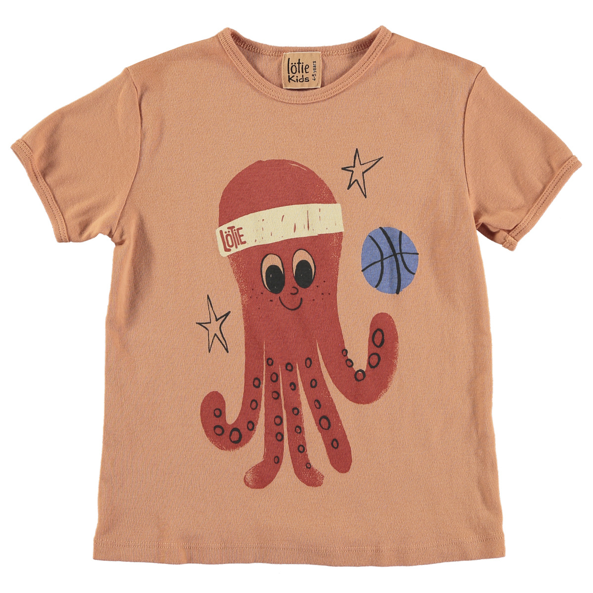 Lötie kids Retro T-shirt Octopus | Peach