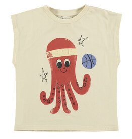 Lötie kids Sleeveless T-shirt Octopus | Off White