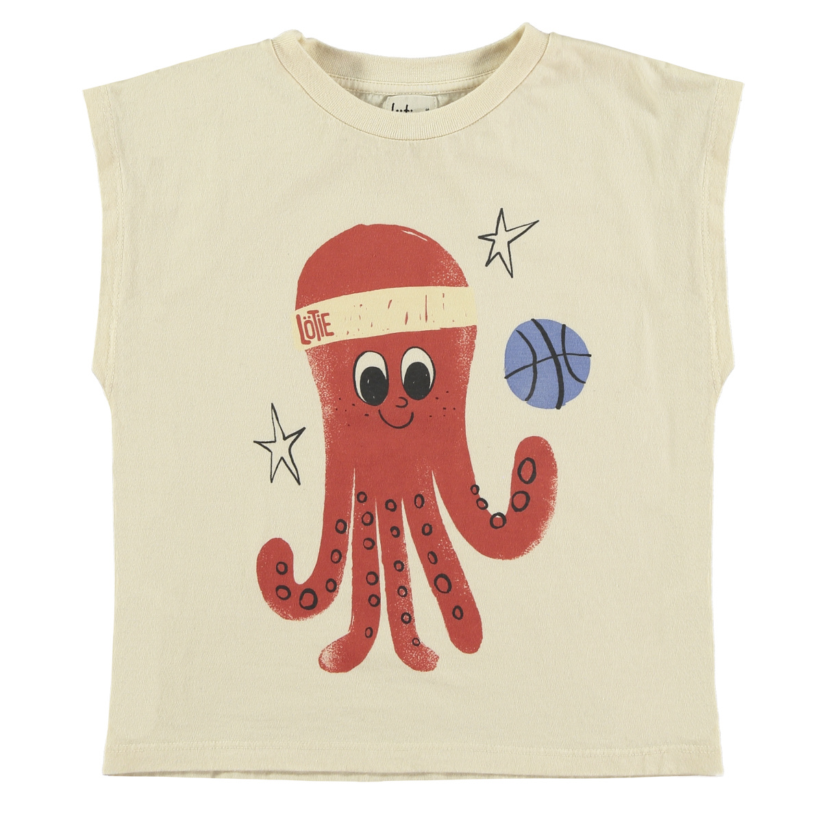 Lötie kids Sleeveless T-shirt Octopus | Off White