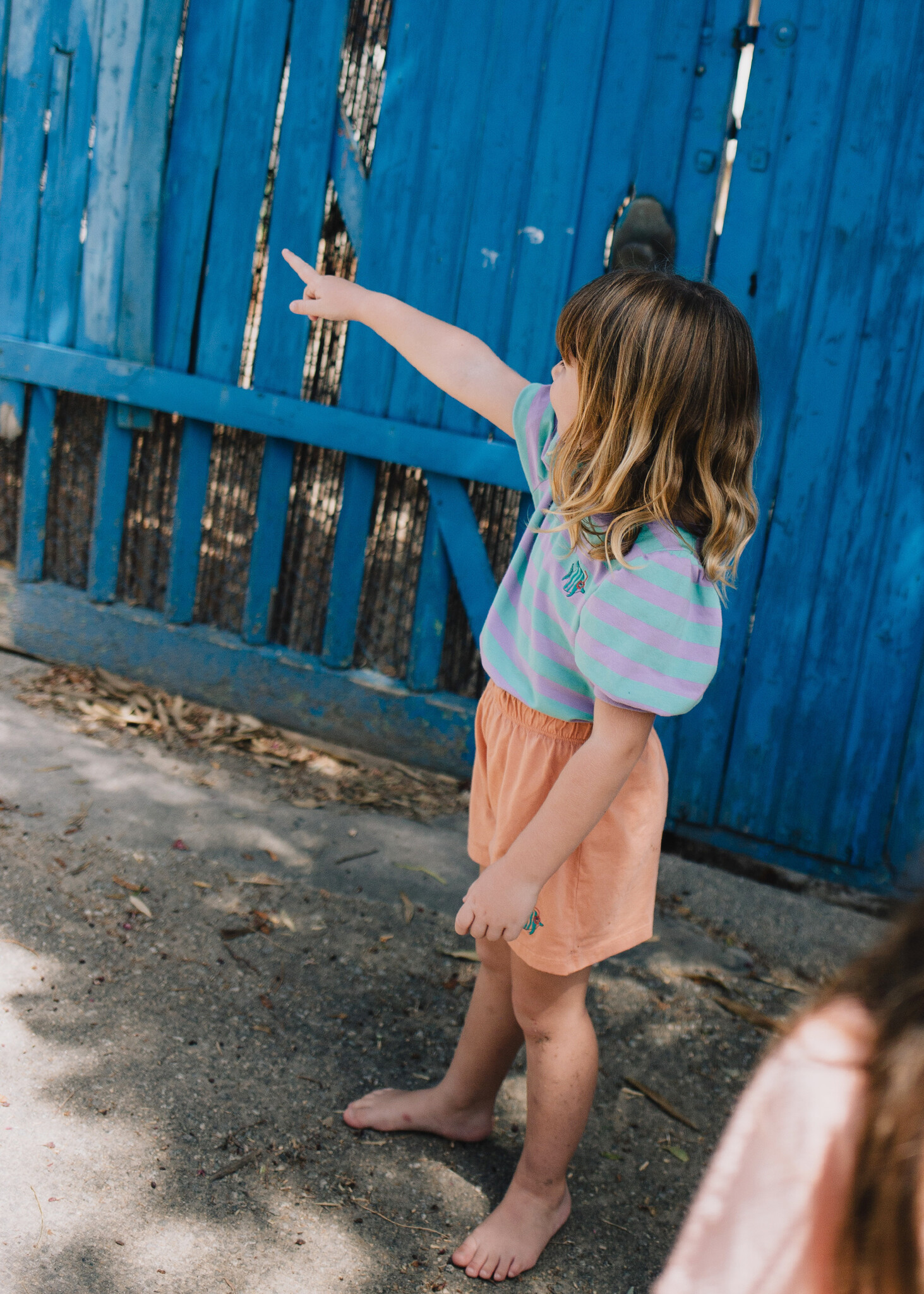 Lötie kids Textured Blouse Tee Stripes+Fish | Mauve